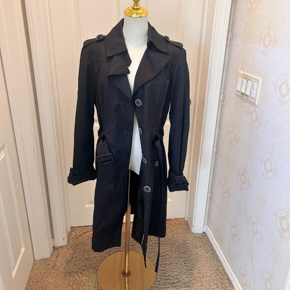 BRAETAN Women's Black Trench Coat in Size Large - Picture 2 of 7